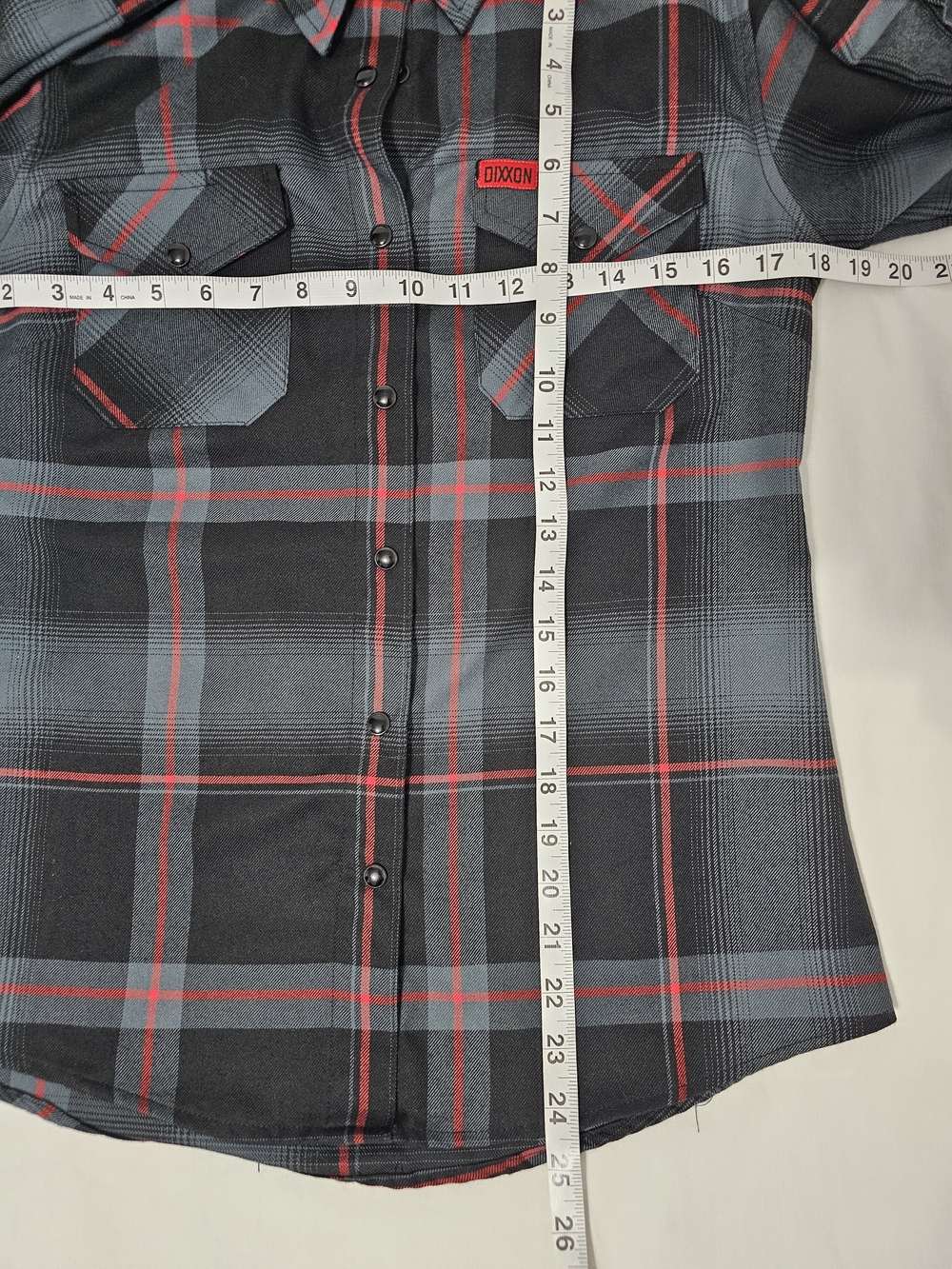 Dixxon Flannel Co. Black Gray Red Plaid Snap Front Performance Flannel Shirt Sml - Picture 9 of 9